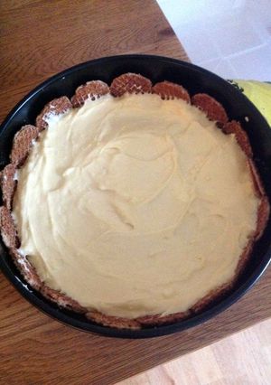 A picture of Baileys And Syrup Waffle Cheesecake.