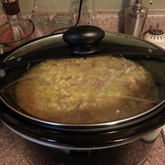 A picture of Turkey Cheeseburger Soup.