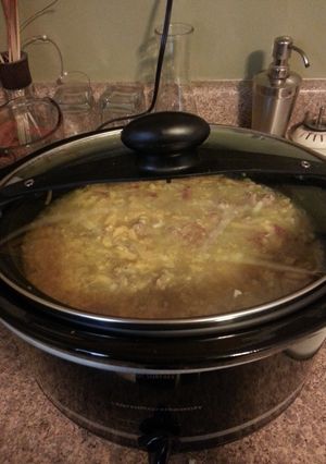 A picture of Turkey Cheeseburger Soup.