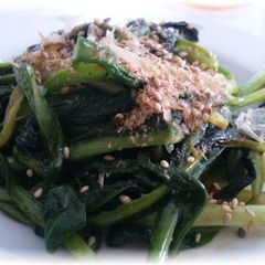 A picture of Ramps Stir-Fried with Mayonnaise and Ponzu.