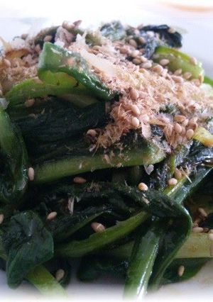 A picture of Ramps Stir-Fried with Mayonnaise and Ponzu.