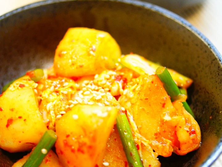 Recipe Fried Potato with Butter Kimchi the So Delicious Can spoil the tongue