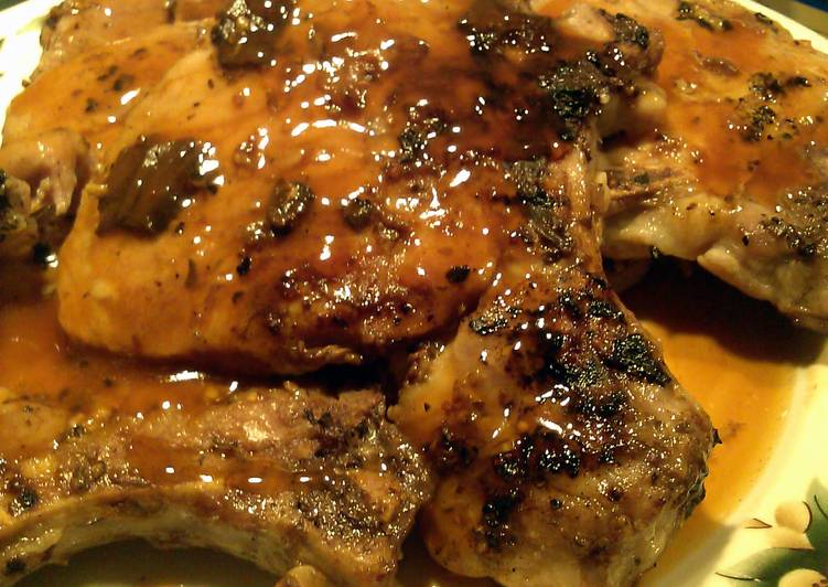 Easiest Way to Make Any-night-of-the-week George Forman 7 min PORK CHOPS with Marsala Sauce marinade