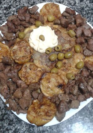صورة لوصفة قرصة باذنجان مع اللحم والكبدة
