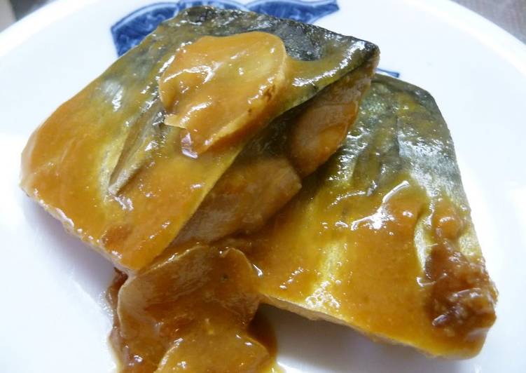 Simple Way to Make Homemade Mackerel Simmered in Glossy Miso Sauce in 10 Minutes