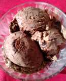 Ladybirds Delicious Home Made Choc Brownie and Fudge Sauce Choc Ice Cream .