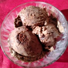 A picture of Ladybirds Delicious Home Made Choc Brownie and Fudge Sauce Choc Ice Cream ..