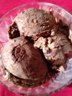 A picture of Ladybirds Delicious Home Made Choc Brownie and Fudge Sauce Choc Ice Cream ..
