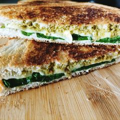 A picture of Pesto with Spinach Toast.