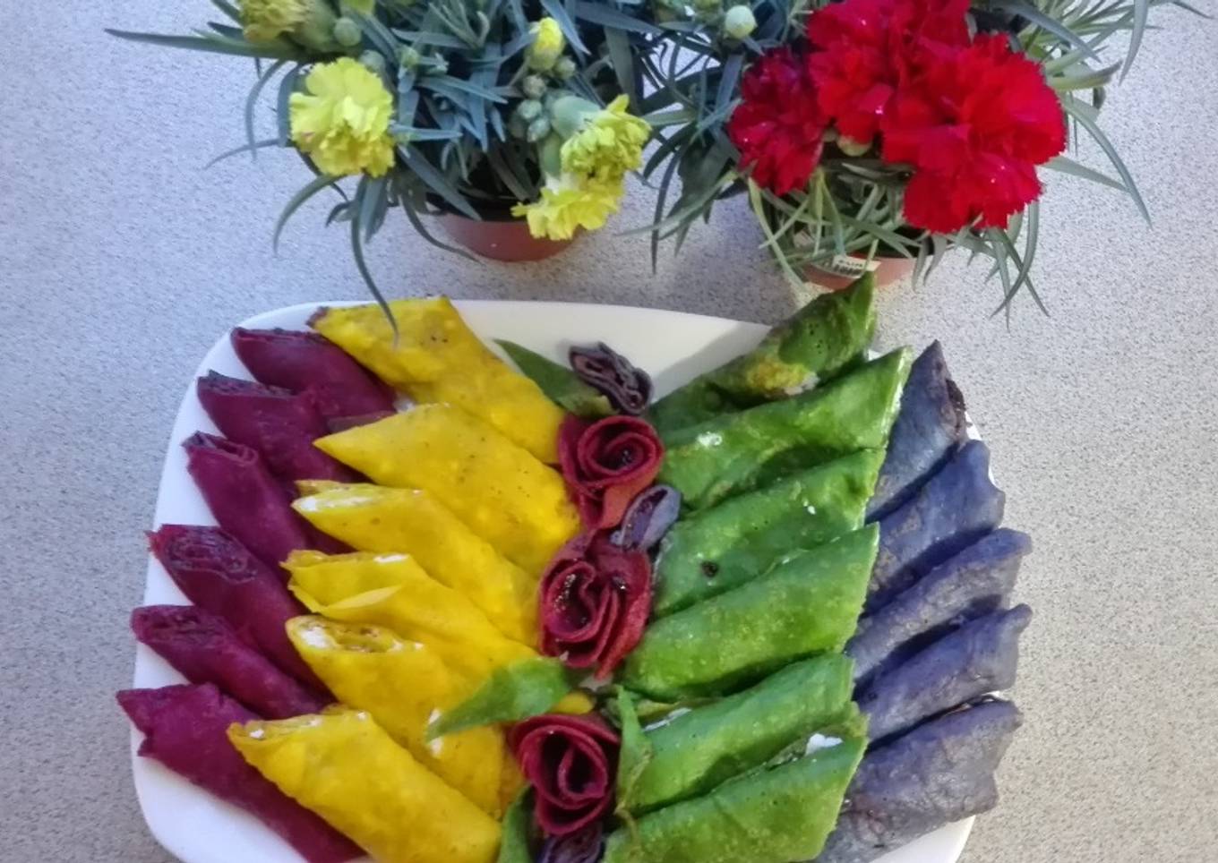 Crepes de colores! Cómo hacer Crepes de Colores Dulces!