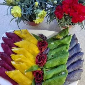 Crepes de colores! Cómo hacer Crepes de Colores Dulces!
