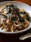 Stir Fried Natto and Chopped Udon Noodles with Sesame Oil