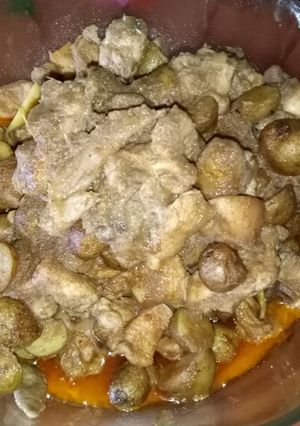 Foto resep Rendang ayam campur kentang