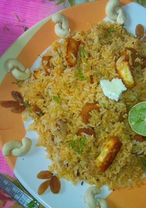 A picture of Shahi Gatta Paneer Pulav.