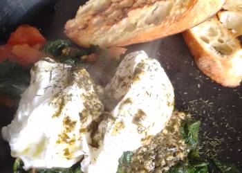 Fast Cooking Methods Pesto Butter Poached Eggs  garlic oil toast Yummy Fast Cooking Methods Pesto Butter Poached Eggs  garlic oil toast Yummy