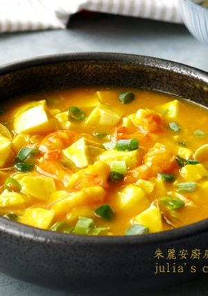 [海鮮南瓜豆腐煲]簡易家常菜 的食譜成品照片