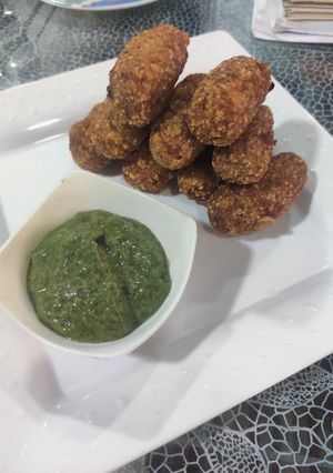 A picture of Crispy Sama sabudana nuggets.