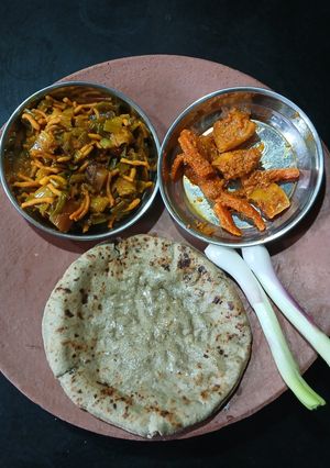 A picture of Kathiyawadi lili dungdi gathiya nu saak.