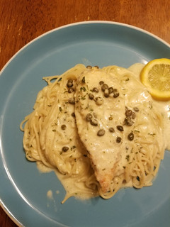 A picture of Lemon parmesan chicken piccata.