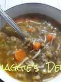 Sopa de lentejas con pasta