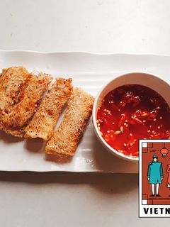 Hình của món Nem rế tôm thịt.