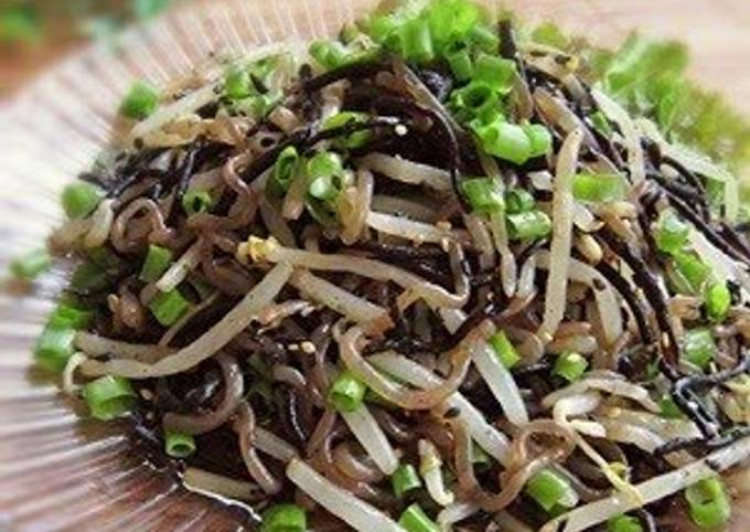 Recipe of Any-night-of-the-week Hijiki Seaweed, Konnyaku, and Bean Sprout Namul