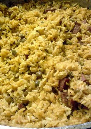 A picture of puerto rican rice.