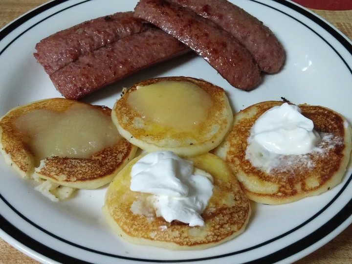 Easy Steps to Prepare Fried Beef Sausage with Potato Pancakes the So Delicious Makes you drool