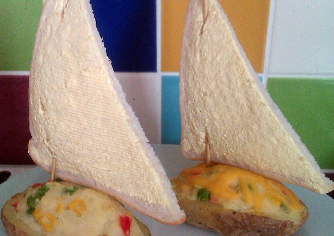 Vickys Baked Potato Veggie Sail Boats, GF DF EF SF NF