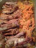 Ribs and carrots on rice
