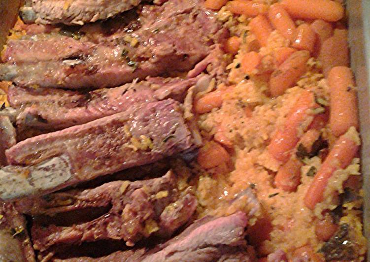 Ribs and carrots on rice