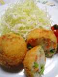 Broccolini, Tuna and Cheese Spring Colored Croquettes