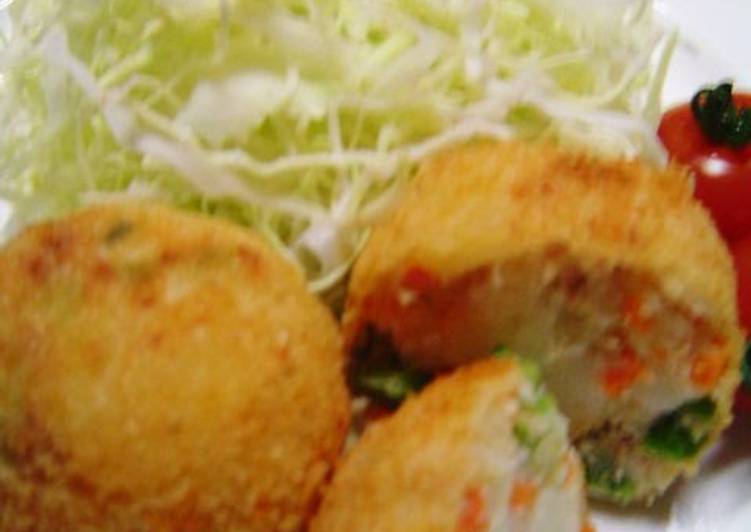 Simple Way to Prepare Speedy Broccolini, Tuna and Cheese Spring Colored Croquettes