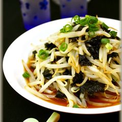 A picture of Bean Sprouts and Nori Seaweed Salad With Sweet Vinegar Garlic Sauce.
