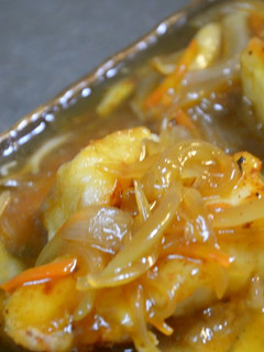 A picture of Sautéed Cod and Tofu with Chinese-Style Ankake Sauce.