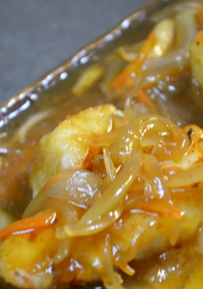 A picture of Sautéed Cod and Tofu with Chinese-Style Ankake Sauce.