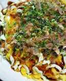 Easy Mock-Okonomiyaki (Savory Japanese Pancake) with Bean Sprouts and Eggs