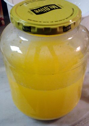 A picture of home made ghee.