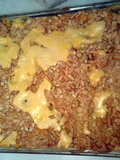A picture of cheesy cream of chicken casserole.