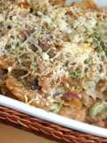 Gratinado de habas, pasta y atún