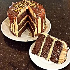 A picture of Chocolate Pumpkin Layer Cake.