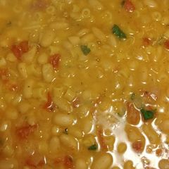 A picture of Pasta and White Bean Soup.