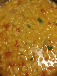 A picture of Pasta and White Bean Soup.