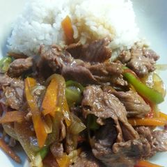 Japanese sukiyaki beef A picture of Japanese sukiyaki beef.
