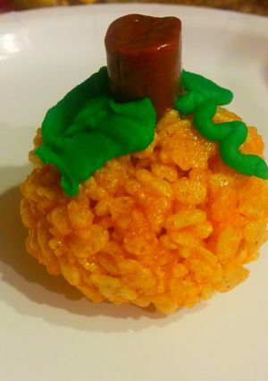 A picture of Pumpkin rice krispies.