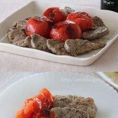 Simple Sautéed Pork with Grilled Tomatoes A picture of Simple Sautéed Pork with Grilled Tomatoes.