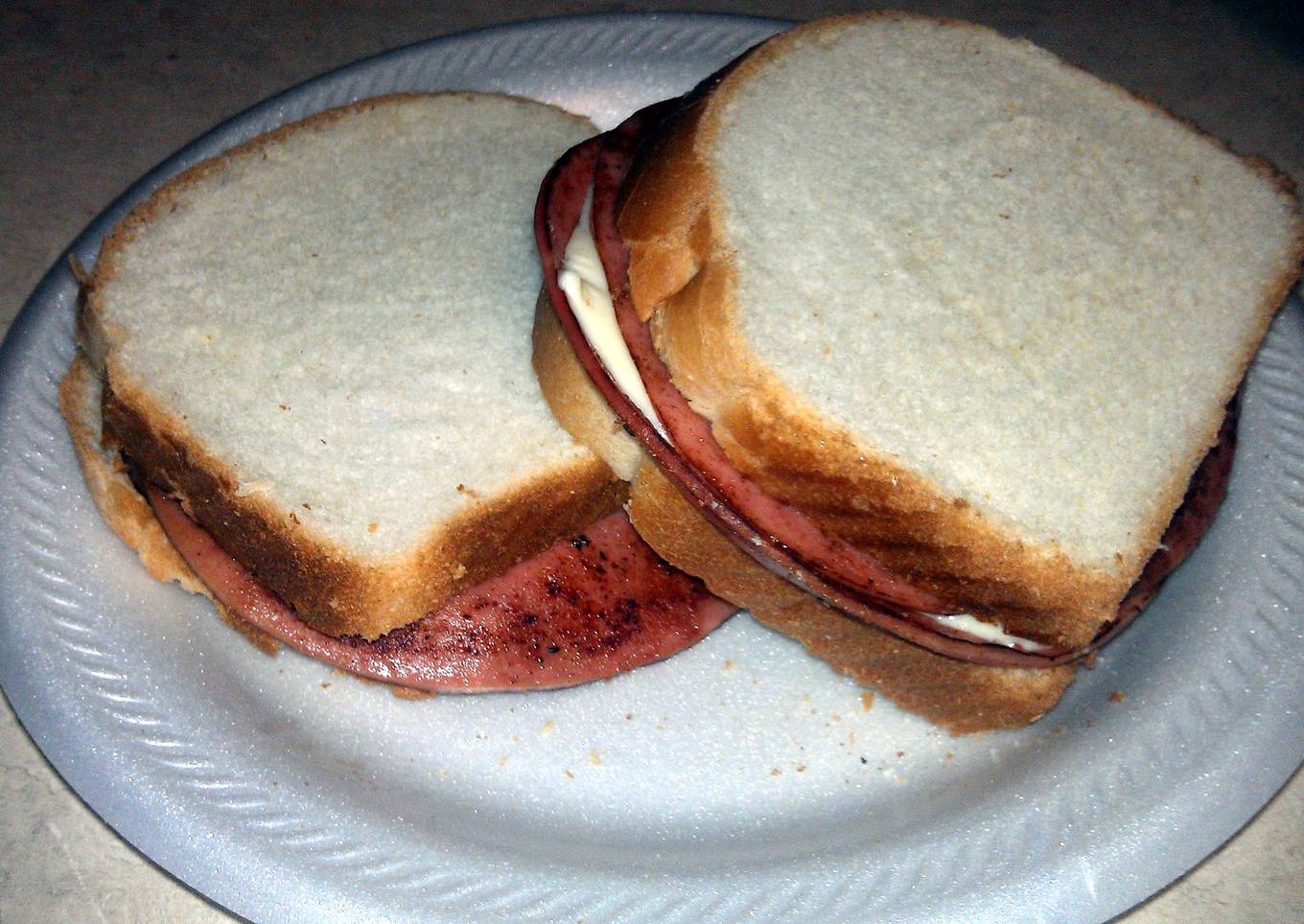 fried bologna and cheese sandwich