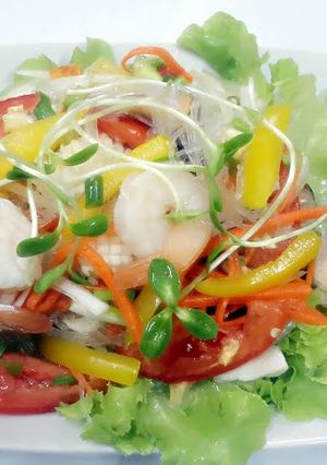 A picture of Seafood and Sunflower Sprouts Salad.