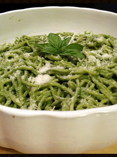 A picture of AMIEs Green Spaghetti.