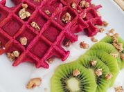 Uma foto de waffle espelta